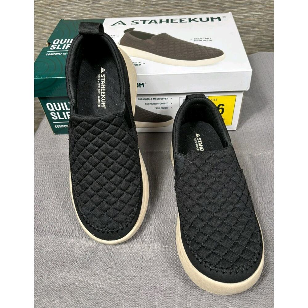 Staheekum Quilted Slip-On Shoes Womens Size 6 Black Comfortable Casual 1908433
